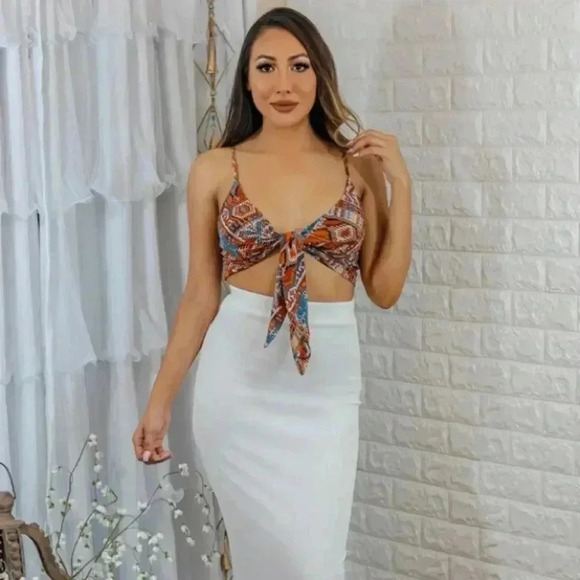 Bow tie tribal print top - Picture 5 of 5